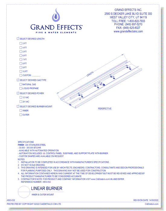 Linear Burner: Inner & Outer Mount