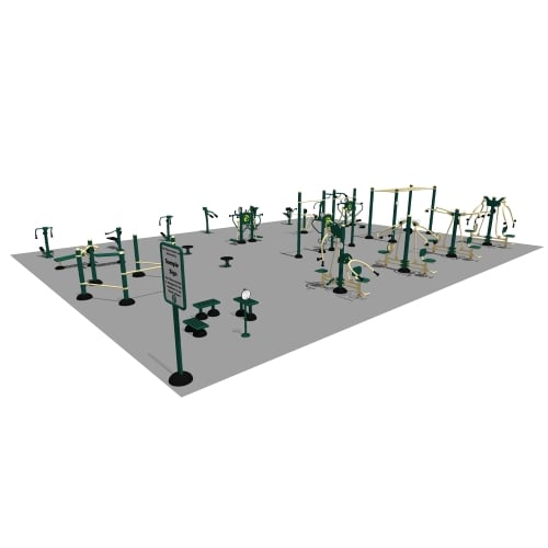 CAD Drawings BIM Models Greenfields Outdoor Fitness School Sample Package 2