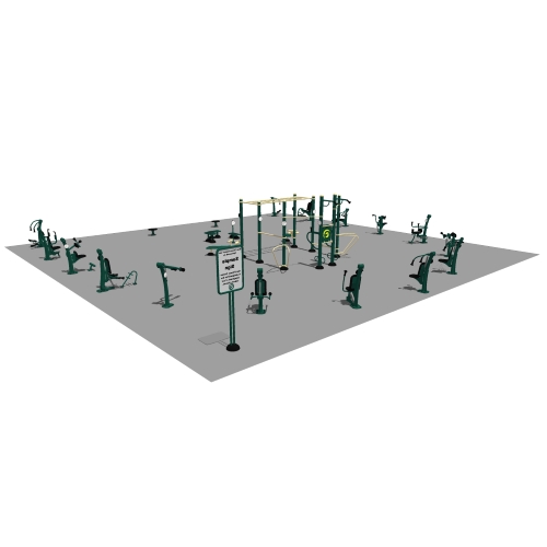 CAD Drawings BIM Models Greenfields Outdoor Fitness School Sample Package 3