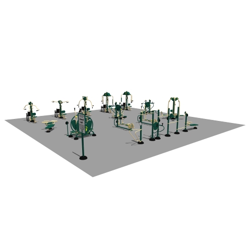 CAD Drawings BIM Models Greenfields Outdoor Fitness Large Signature Accessible Sample Package 1