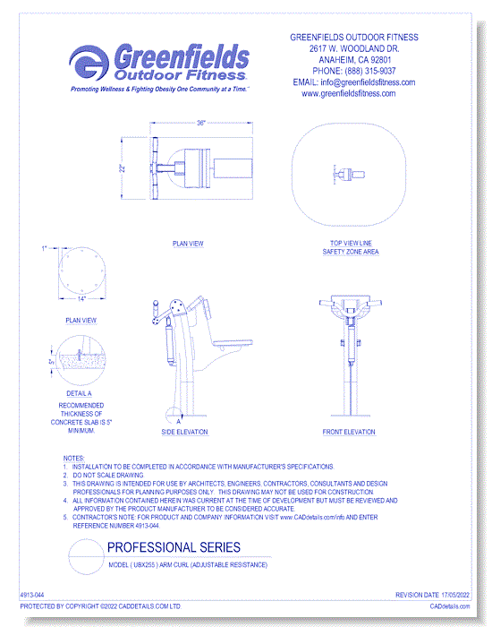 Professional Series: Model ( UBX255 ) Arm Curl (Adjustable Resistance)