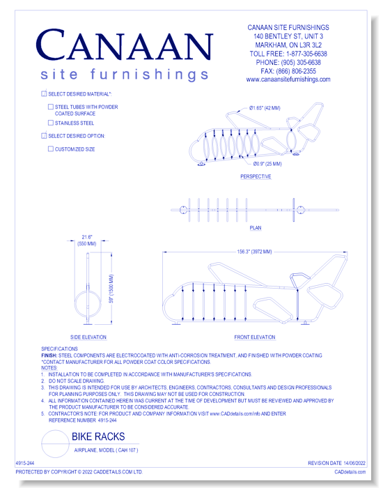 Bike Rack: Airplane, Model ( CAH 107 )