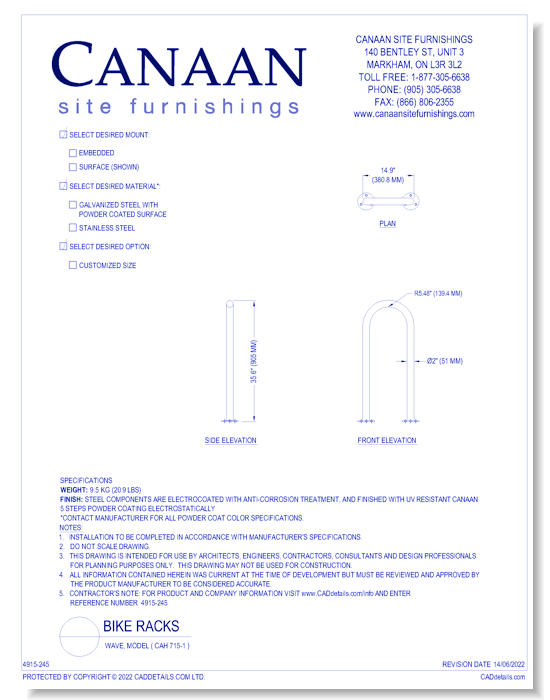 Bike Rack: Wave, Model ( CAH 715-1 )