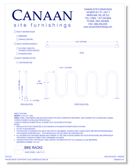 Bike Rack: Wave, Model ( CAH 715-7 )