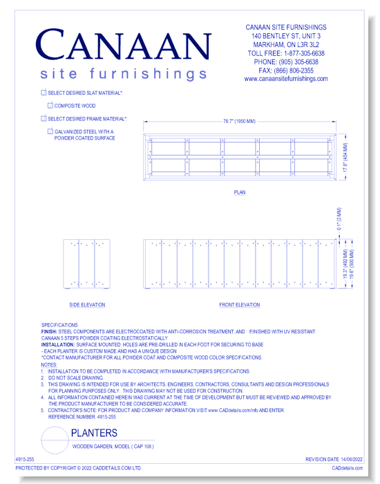 Planter: Wooden Garden, Model ( CAP 108 )