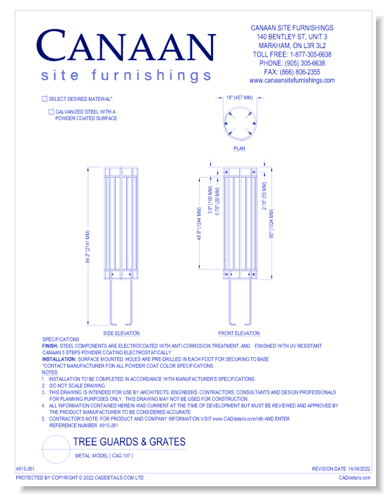 Tree Guard: Metal, Model ( CAG 107 )