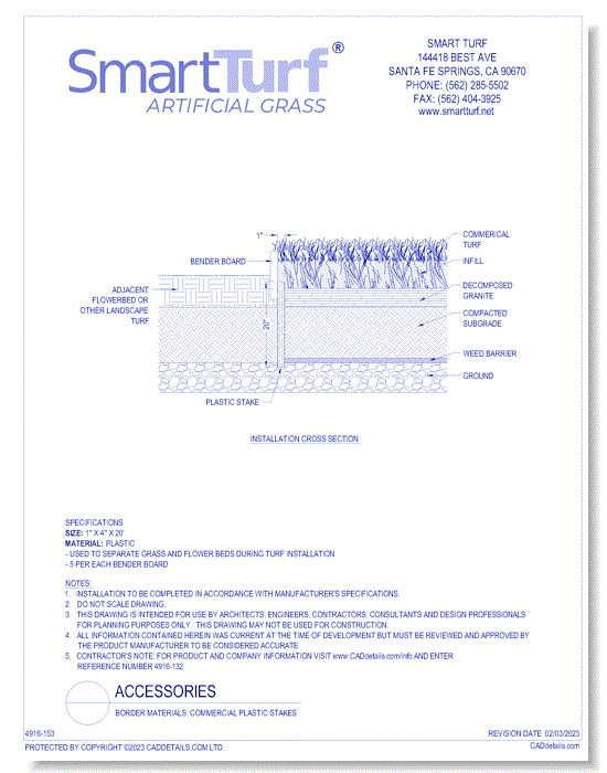 Border Materials: Commercial Plastic Stakes