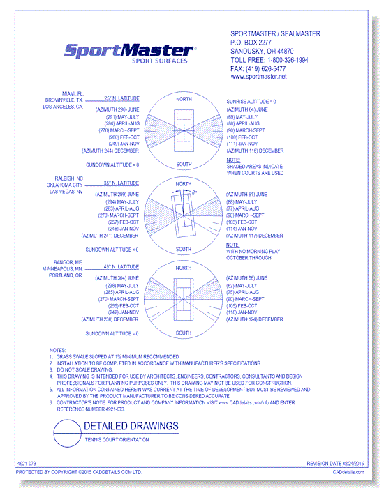 Tennis Court Orientation