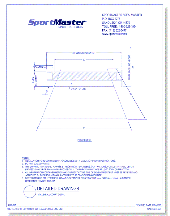 Volleyball Court Detail 