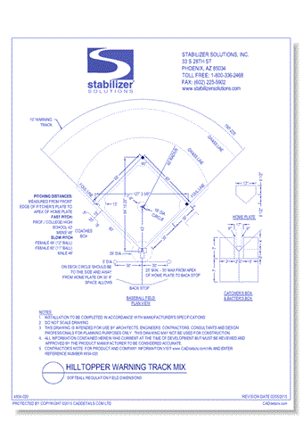 Hilltopper Warning Track Mix: Softball Regulation Field Dimensions