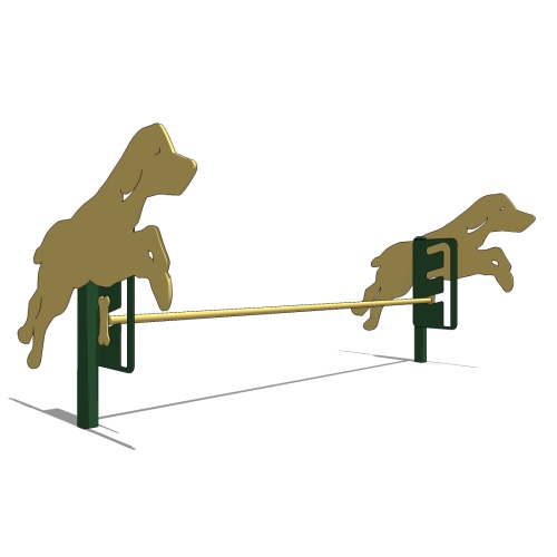 Dog Park Outfitters - Jump Hurdle - Adjustable Bar - Inground Mount, 78"L x 42.5"W x 30.5"H, 75 lbs