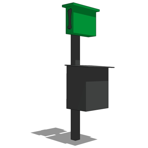 Gyms For Dogs™ - The Pet Waste Station™ Aluminum - DL-PWS100-IG: Exclusive Signature Decorative Pet Waste Station, IN-GROUND POST (IG)