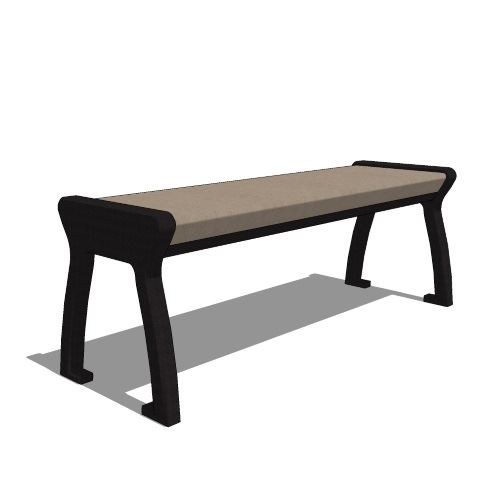 Gyms For Dogs™ - DL-NPS4-RPW: Natural Park Bench Backless Seat, Recycles Poly Wood Grain - 4' Length