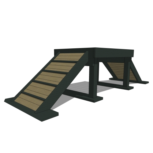 Gyms For Dogs™ - DL-BC2-RPW-10020: Bridge Climb - 20 Incline Easy, 24' Tall (L/X)