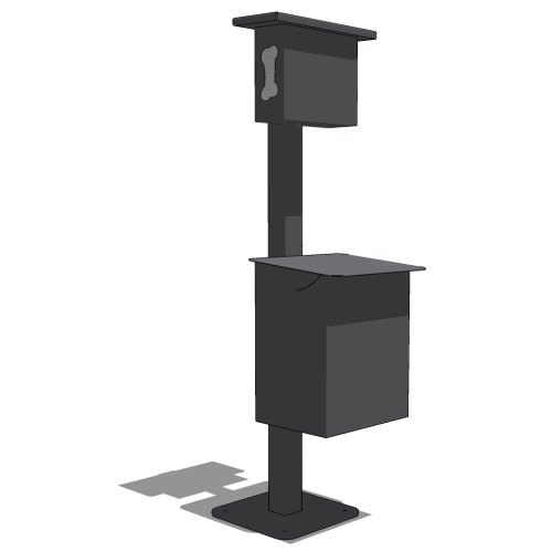 Gyms For Dogs™ - The Pet Waste Station™ Aluminum: Exclusive Signature Decorative Pet Waste Station, SURFACE MOUNT (SM)