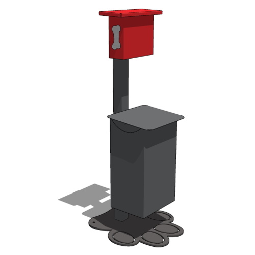 Gyms For Dogs ™ - The Paw Station™ Aluminum - DL-PWS100-FS: Exclusive Signature Decorative Pet Waste Station, FREE STANDING (FS)