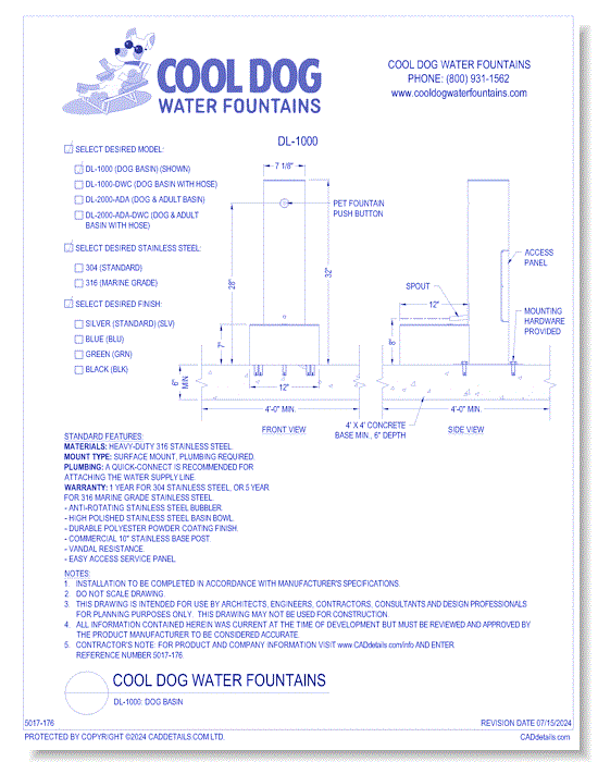 DL-1000: Dog Basin