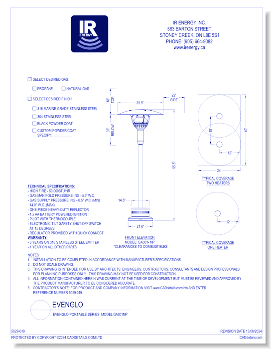 evenGLO Portable Series: Model GA301MP