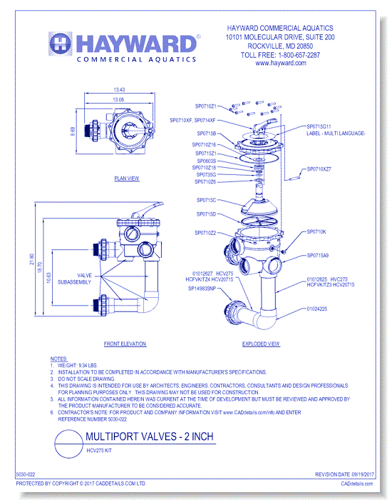 Multiport Vavles - 2 Inch: HCV275 Kit