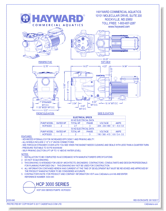HCP 3000 Series Pumps: HCP30203