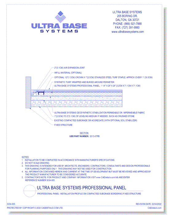 Professional Panel: Installation Profile on Compacted Subgrade Bording Fixed Structure ( 2015-07PB )