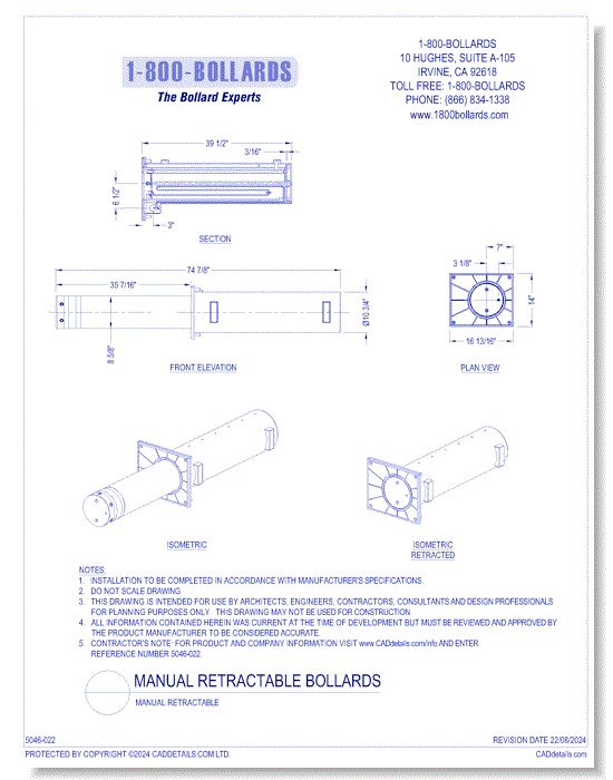 Manual Retractable Bollard