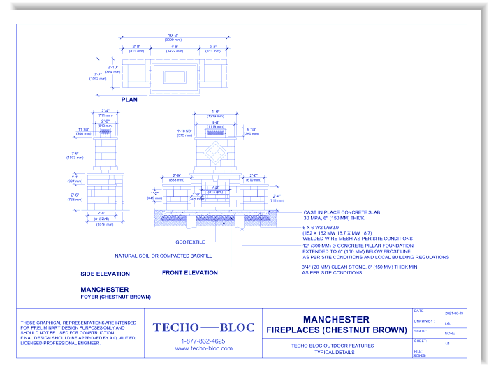 Fireplaces: Manchester, (Chestnut Brown)
