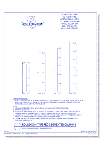 8 Inch Round Non-Tapered Segmented Column