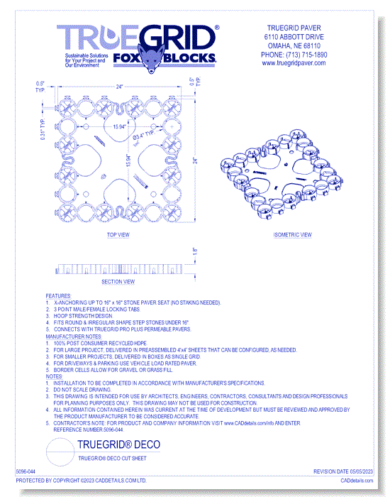 TRUEGRID® DECO™ Cut Sheet