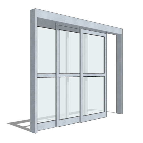 US23-3400-26 ICU Telescopic Equal Panel Single Slide FBO Rev B, Elevation And Plan View