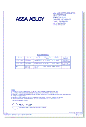 US23-4400-01 Readyfold OFC 2 Panel Rev C, Tables