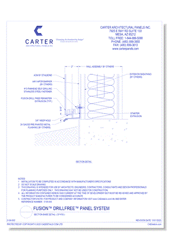 FUSION™ PANEL SYSTEM: Section Base Detail ( CF-F05 )