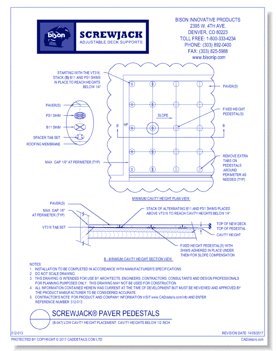 (B-047) Low Cavity Height Placement: Cavity Heights Below 1/2 Inch