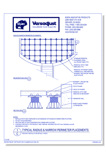 Design and Installation Details:  4. Typical Radius and Narrow Perimeter Placements