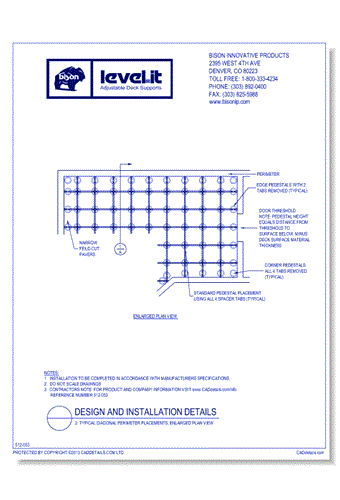 Design and Installation Details:  2. Typical Diagonal Perimeter Placements, Enlarged Plan View
