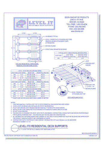 (L-111) Joist Top Details: Sample Joist and Plank Layout