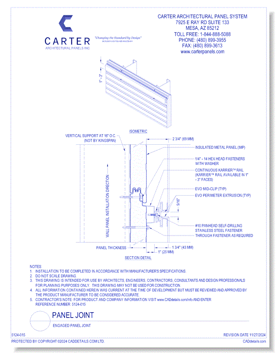 Insulated Panel System: Engaged Panel Joint