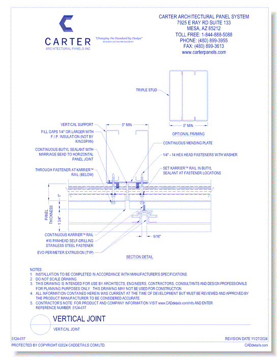 Insulated Panel System: Vertical Joint