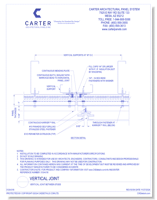 Insulated Panel System: Vertical Joint Between Studs