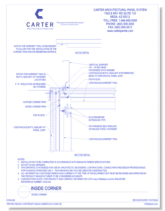 Insulated Panel System: Inside Corner