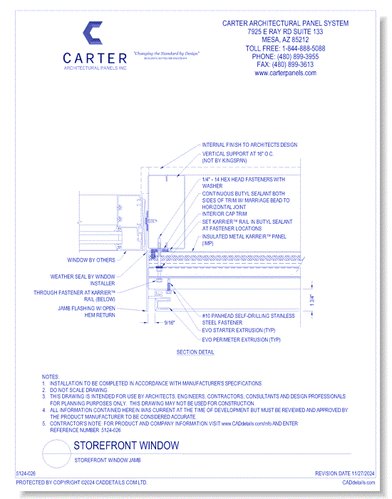 Insulated Panel System: Storefront Window Jamb