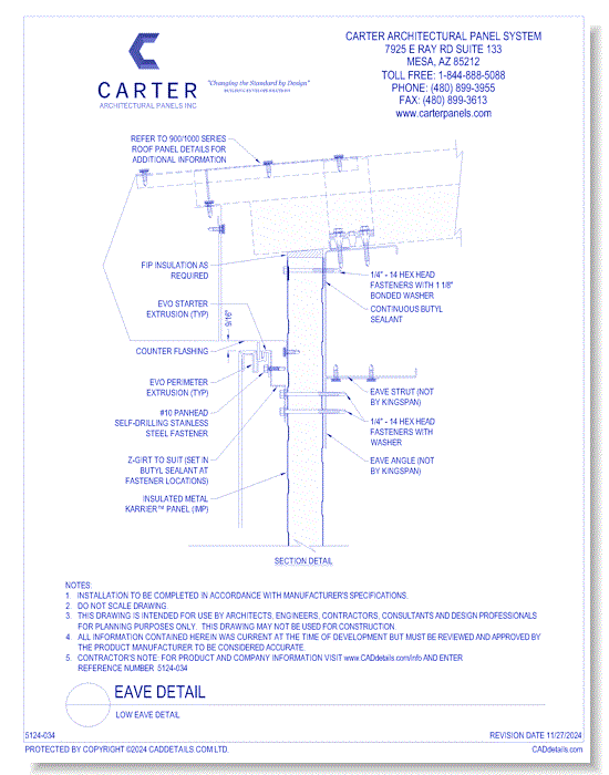 Insulated Panel System: Low Eave Detail