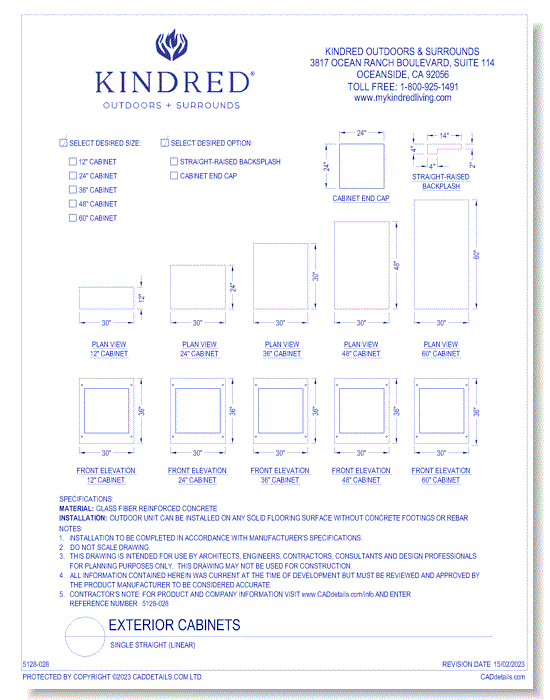 Exterior Cabinets: Single Straight (Linear)