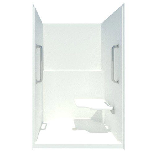60": Shower - AcrylX™ Applied Acrylic Code Compliant Roll In Shower with Change of Level Threshold (XST6333BF COL)