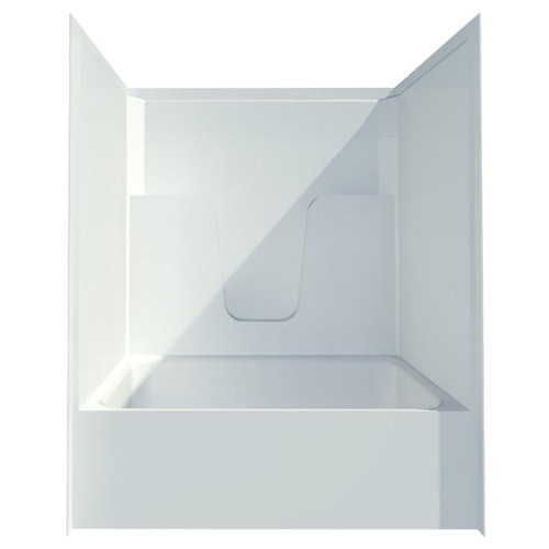 60": Tub Shower - AcrylX™ Applied Acrylic Code Compliant Multi-Piece Tub Shower with Flat Back Wall (XSS3260TS FB 3P)