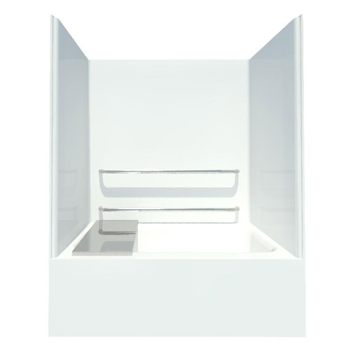 60": Tub Shower - AcrylX™ Applied Acrylic Code Compliant Tub Shower with Flat Back Wall (XSS6092TS)