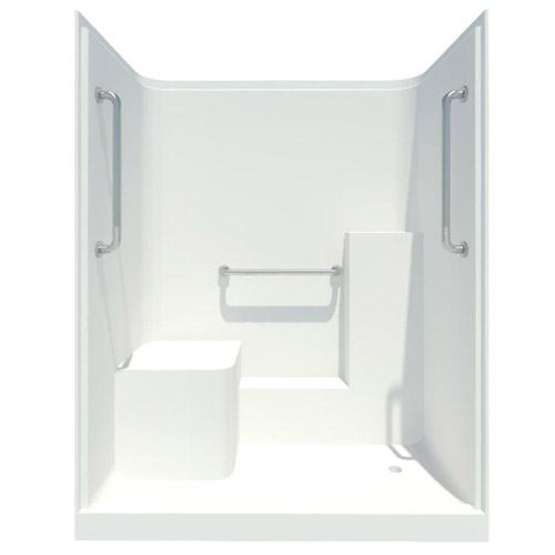 60": Shower - AcrylX™ Applied Acrylic Millennia Tile Pattern Shower with Integral Seat (XST6032SH MS)