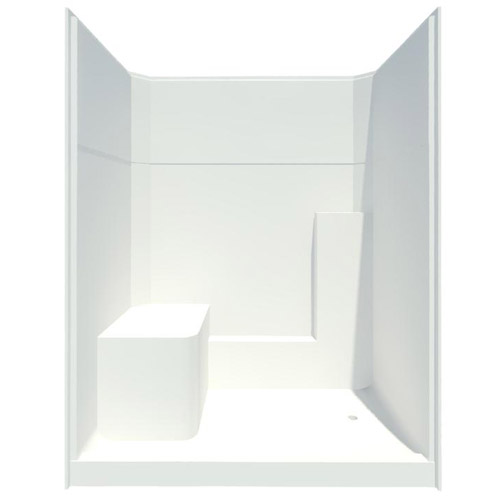 60": Shower - AcrylX™ Applied Acrylic Millennia Tile Pattern Shower with Integral Seat (XST6036SH MS)