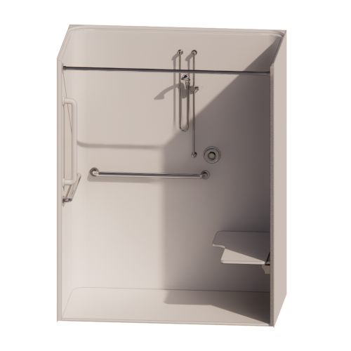60": Shower  - AcrylX™ Applied Acrylic Code Compliant Roll In Shower (XSS6237BF COL)