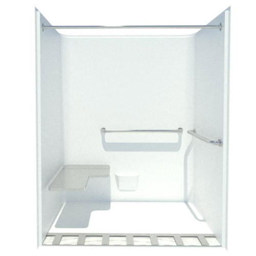 CAD Drawings BIM Models Comfort Designs Bathware AcrylX™ - 60" ADA Roll In Showers and Bases with Integral Trench Drain